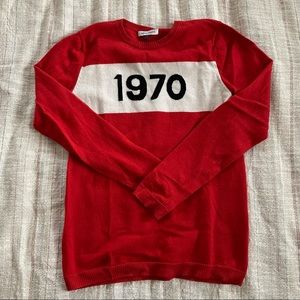 Bella Freud 1970 Merino Wool Sweater Red Size M